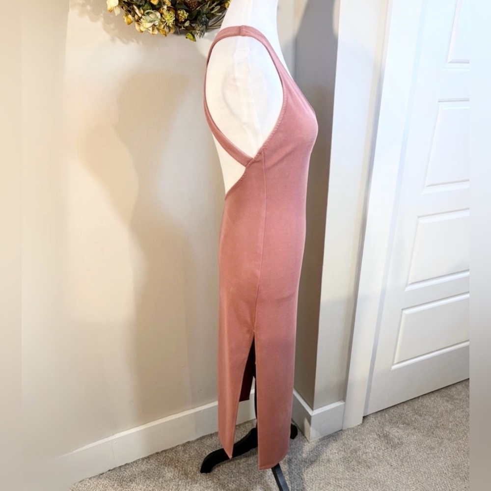 Michael Costello x REVOLVE Cordelia Crisscross Back Midi Dress Blush Pink~XS💛 - Picture 5 of 12